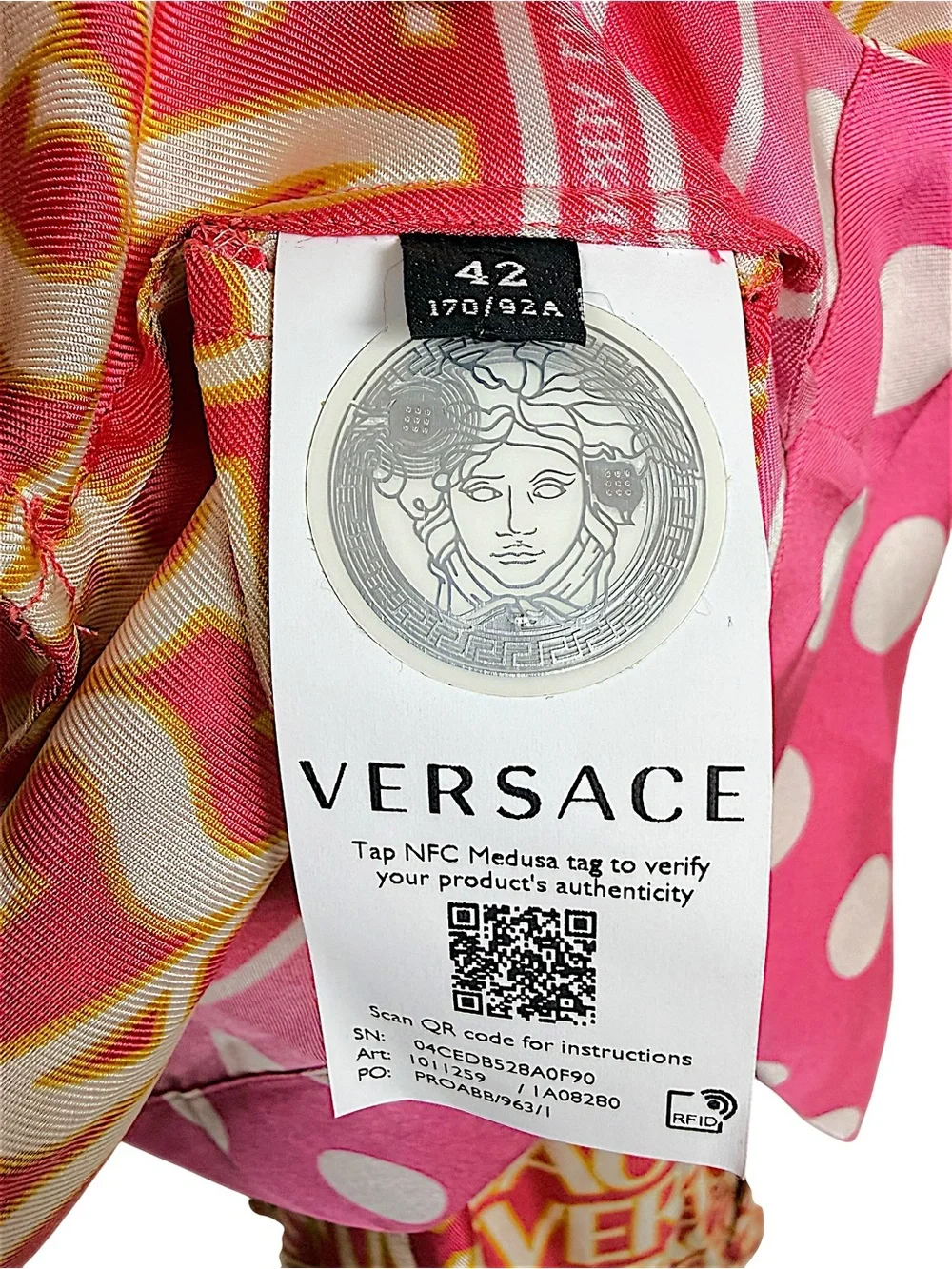 Versace x Dua Lipa 2023 Silk Logo Print Shirt & Wide Leg Pants Set